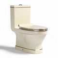Witte toiletpot met gouden accents en afmetingen 75 x 37 x 80cm