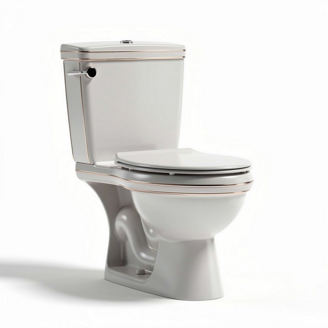 Hangtoilet met staande afvoer in lichtgrijs keramiek 70 x 40 x 38cm