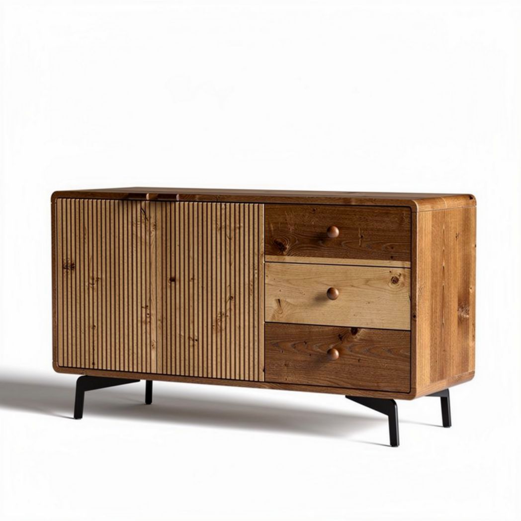 Houten meubel met rechte lijnen en maten 120 x 45 x 75cm