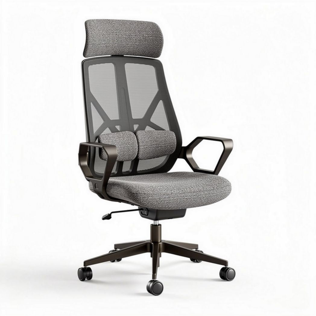 Ergonomische bureaustoel met mesh rugleuning grijs 45 x 60 x 120cm