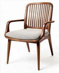 Houten stoel met stoffen zitting voor woonkamer 50 x 55 x 85cm