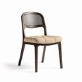 Stoel van kunststof met gepolsterde zitting in beige en mat zwarte afwerking 45 x 45 x 85cm
