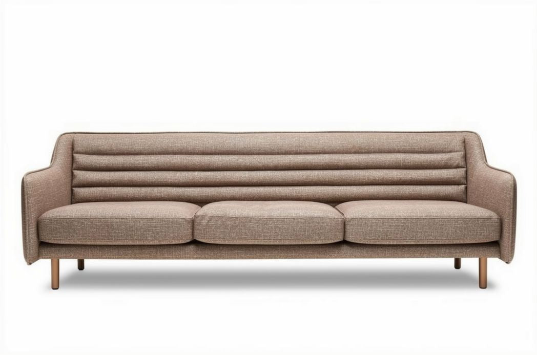 Bank van stof met houten poten 220 x 85 x 75cm voor woonkamer gebruik